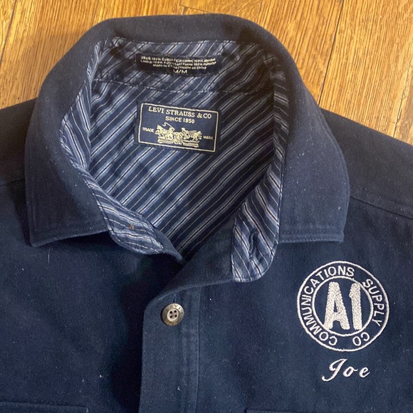 Levi Strauss & Co  Shacket Men’s Medium Heavy Shirt/Jacket Lined Pockets Blue - Picture 2 of 13